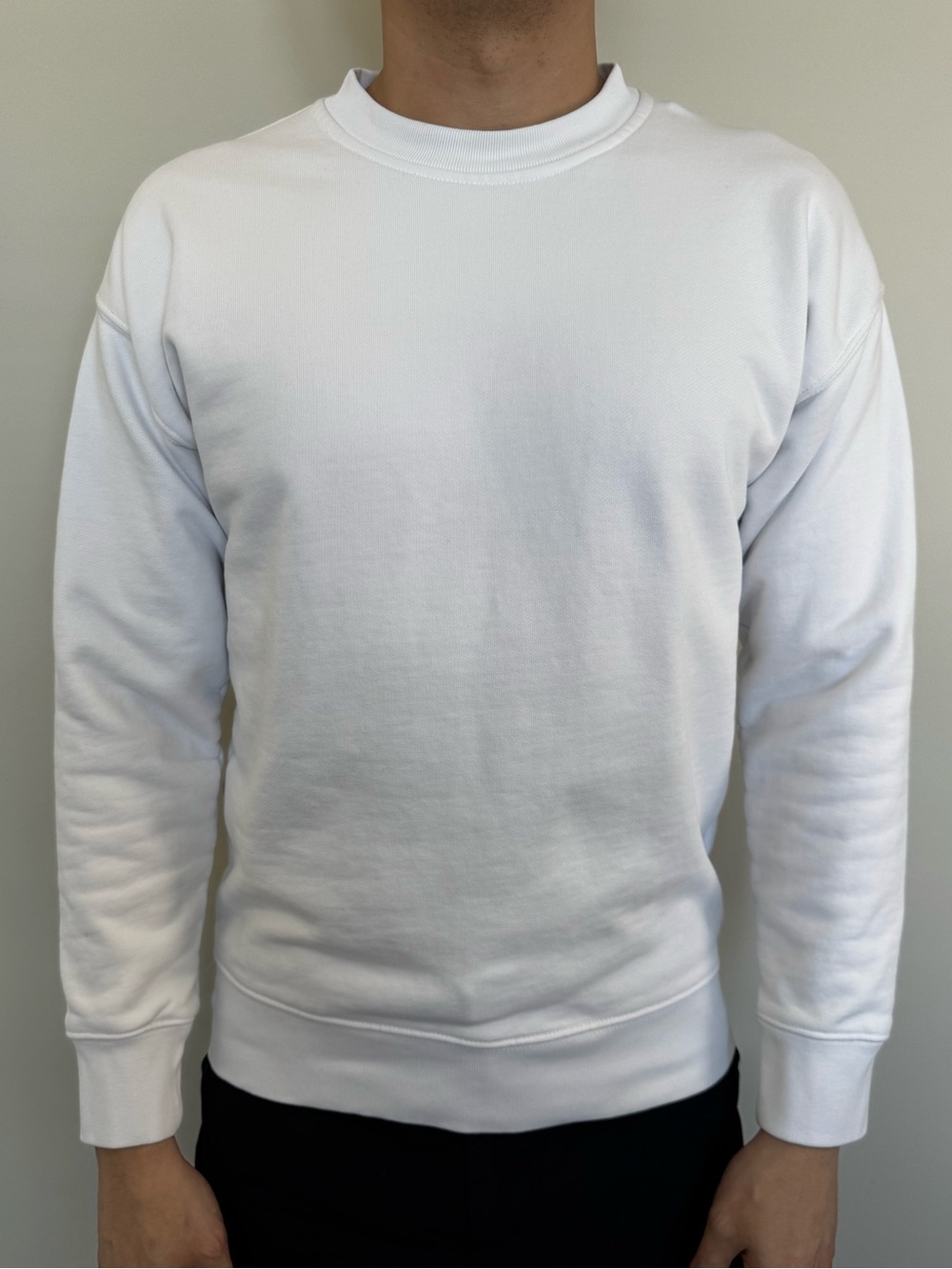 H&M Men's White Crewneck Sweatshirt